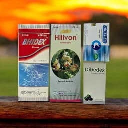 Bhidex (450 ml)+Dibedex (60 cap)+ Hilivon+Digedex